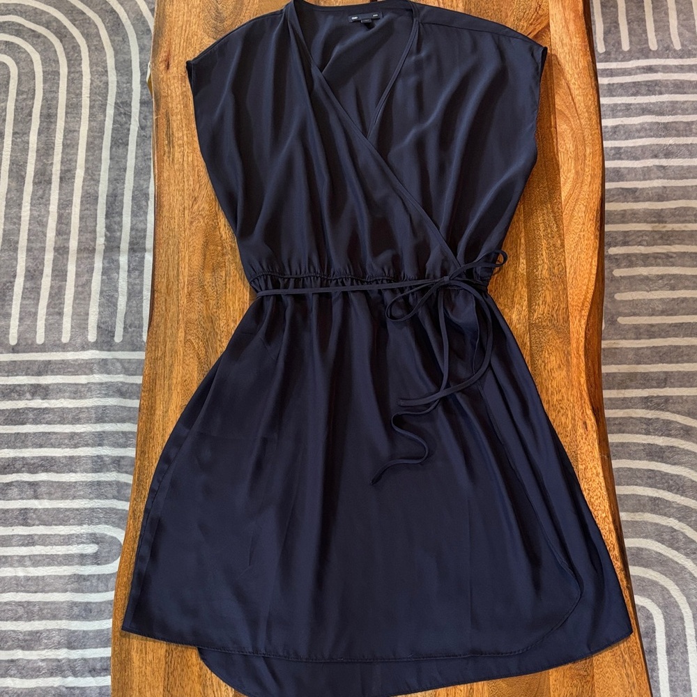 Elegant Navy Wrap Dress